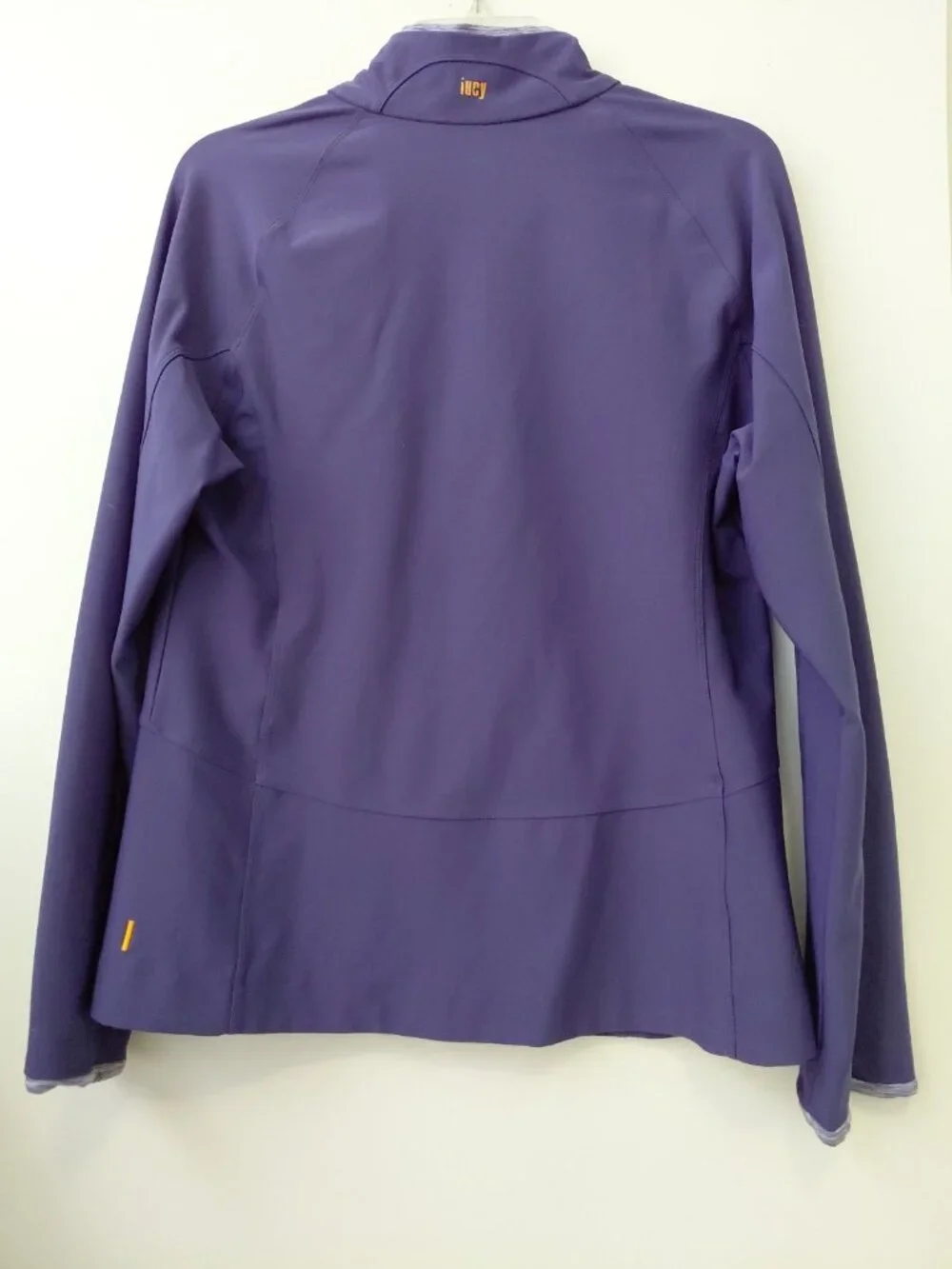 Lucy Tech Full Zip Athletic Track Jacket Vertical Zipper Pockets Large Purple